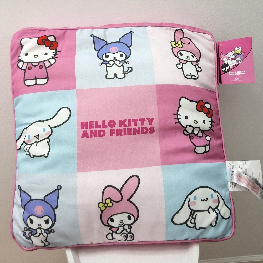 NWT Hello Kitty and Friends Sanrio Square Cushion Pillow (17.72 IN × 17.72 IN)